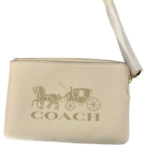 Coach | Bags | Coach Cream Clutch With Gold Accents | Poshmark display picture 1